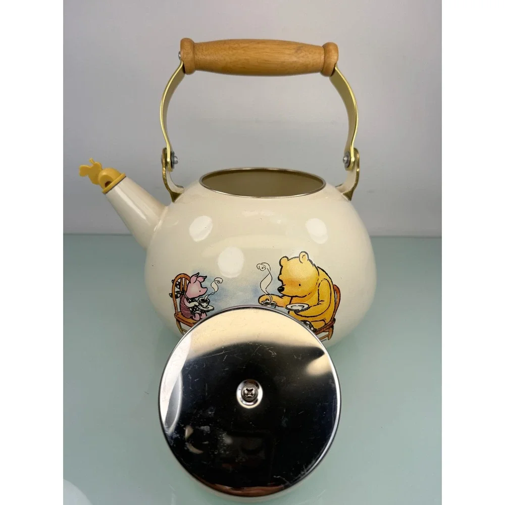 Vintage 90s Selandia Winnie the Pooh Piglet Teapot Enamel Bee Whistle Disney